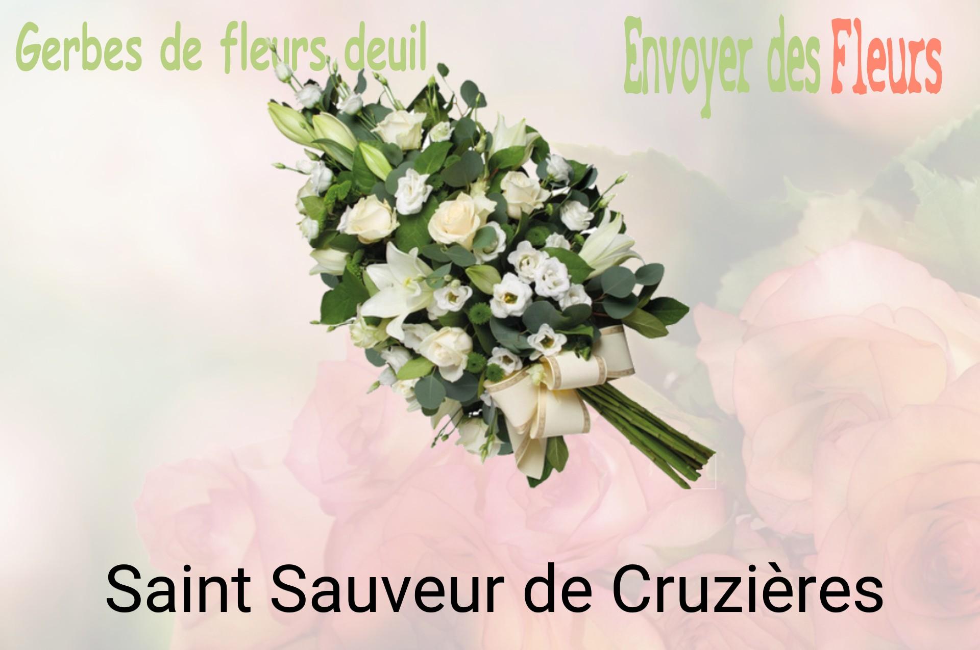 Gerbe de fleurs de deuil livrée à Saint-Sauveur-de-Cruzières